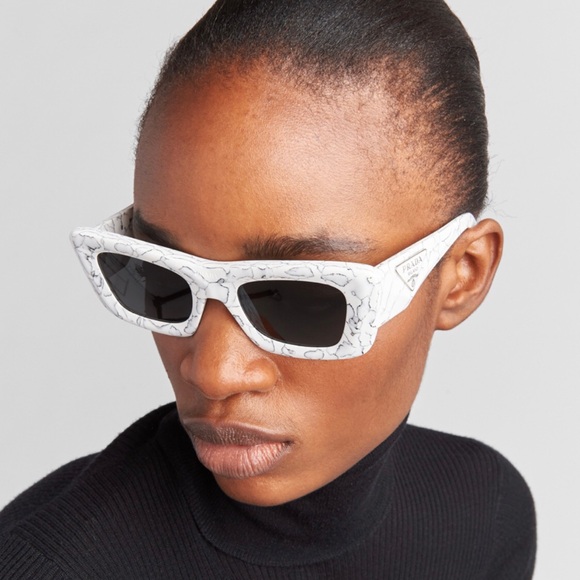 Prada Authentic Women’s Marble Cat Eye Sunglasses ~ Brand New! - Picture 7 of 9